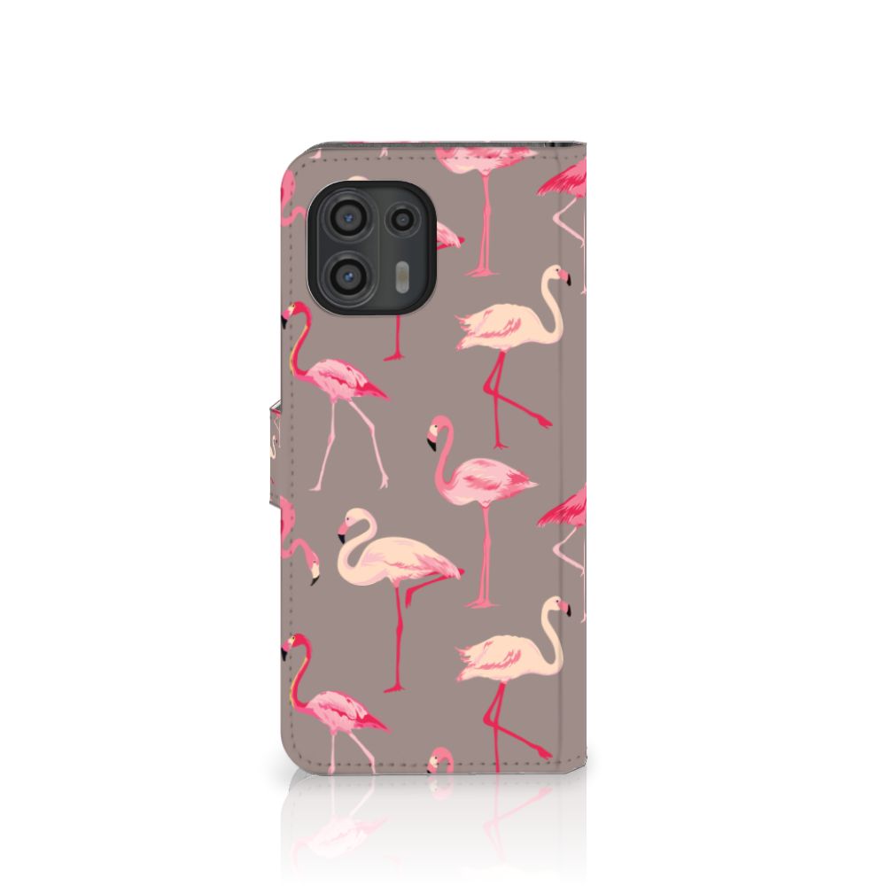Motorola Edge 20 Lite Telefoonhoesje met Pasjes Flamingo