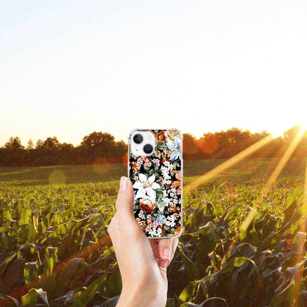 Case voor iPhone 13 mini Dark Flowers - B2C Telecom