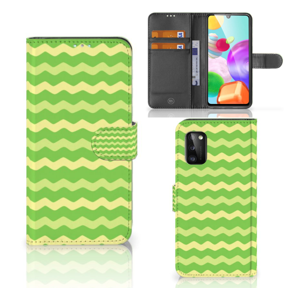 Samsung Galaxy A41 Telefoon Hoesje Waves Green