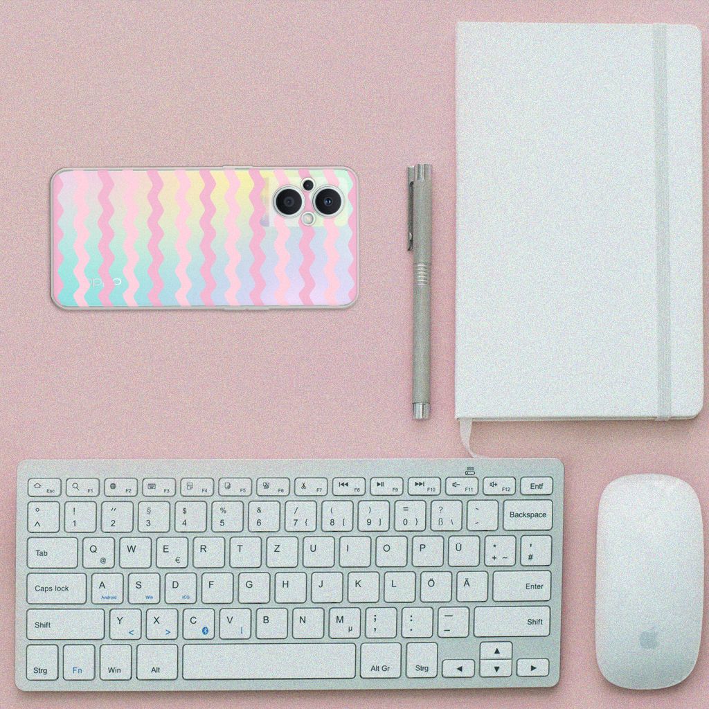 OPPO Reno8 Lite TPU bumper Waves Roze B2C Telecom