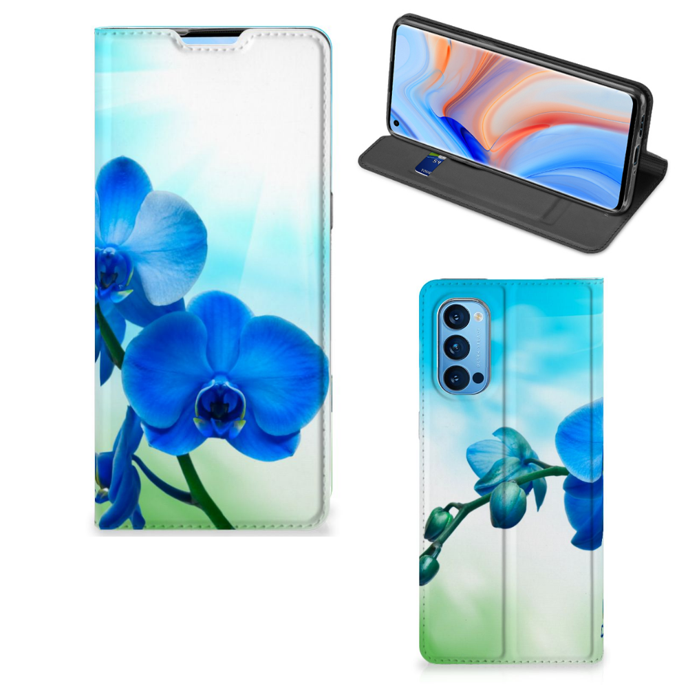 OPPO Reno4 Pro 5G Smart Cover Orchidee Blauw - Cadeau voor je Moeder - B2C Telecom