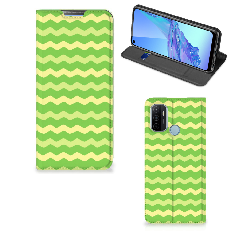 OPPO A53 | A53s Hoesje met Magneet Waves Green - B2C Telecom