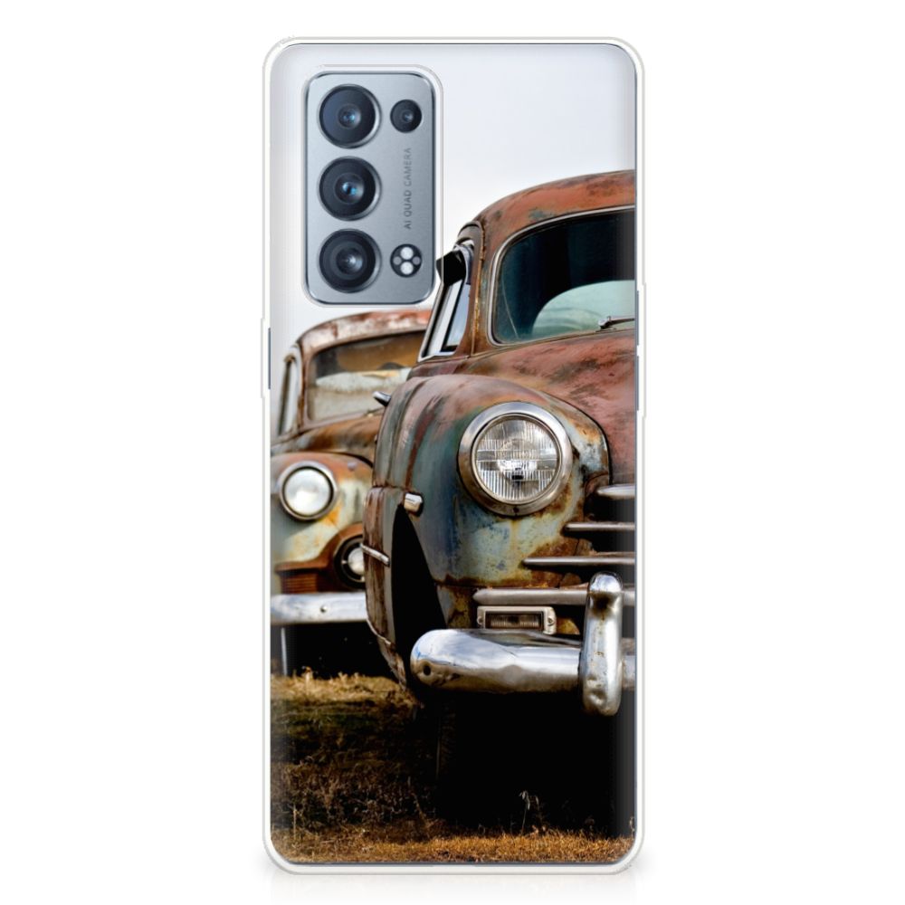 OPPO Reno 6 Pro Plus 5G Siliconen Hoesje met foto Vintage Auto