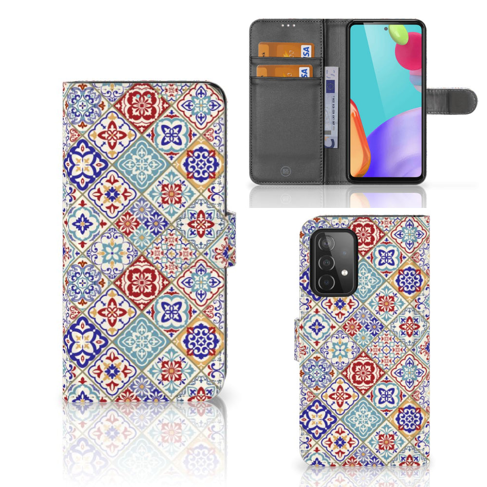 Samsung Galaxy A52 Bookcase Tiles Color