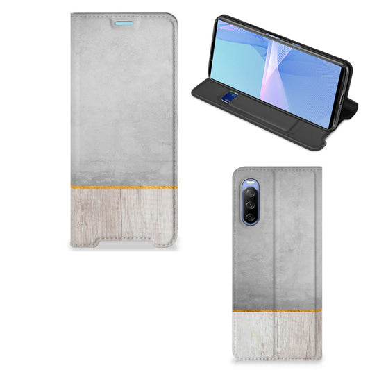 Sony Xperia 10 III Book Wallet Case Wood Concrete