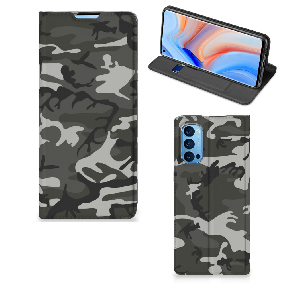 OPPO Reno4 Pro 5G Hoesje met Magneet Army Light - B2C Telecom