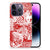 Silicone Back Case Apple iPhone 14 Pro Angel Skull Rood afbeelding met mysterieus design in rood en wit 👻