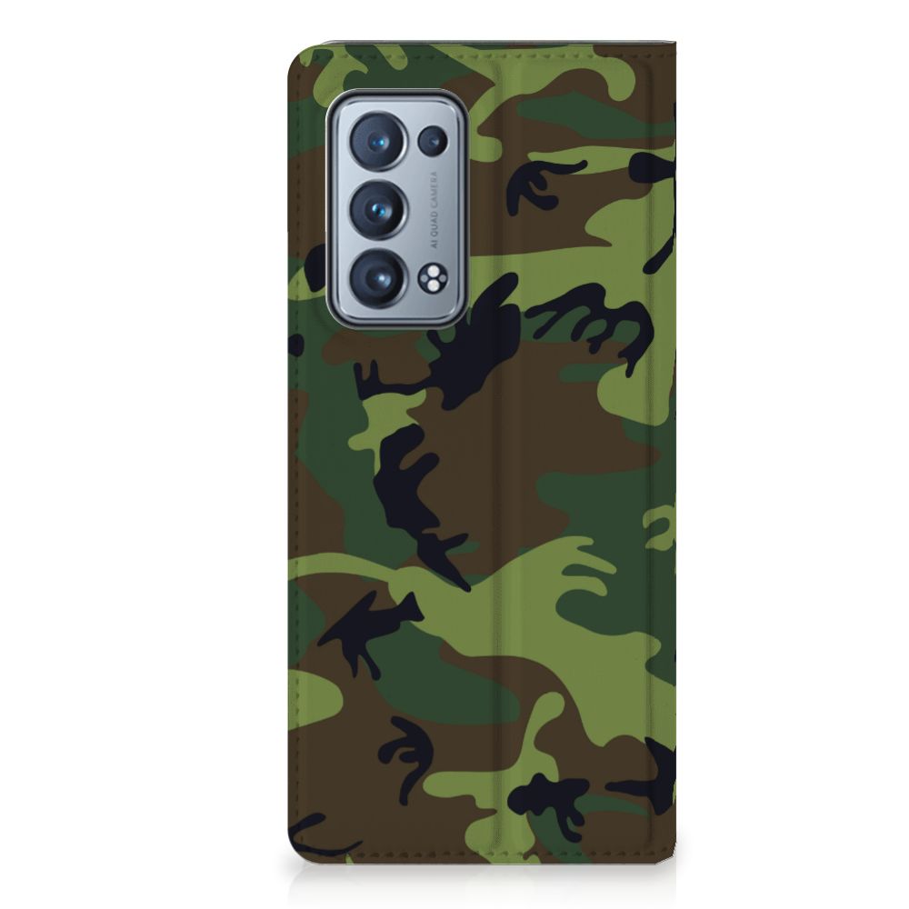 OPPO Reno 6 Pro Plus 5G Hoesje met Magneet Army Dark - B2C Telecom