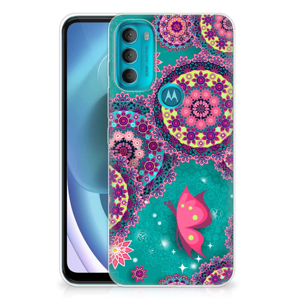 Motorola Moto G71 5G Hoesje maken Cirkels en Vlinders