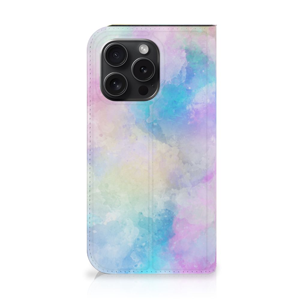 Bookcase iPhone 15 Pro Watercolor Light design met kleurrijke waterverf effect 🌈.