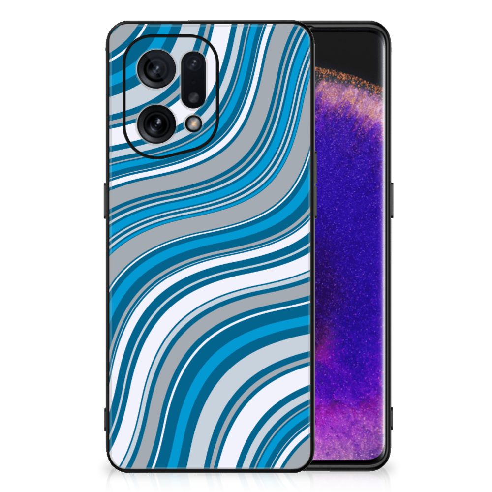 OPPO Find X5 Back Case Waves Blue