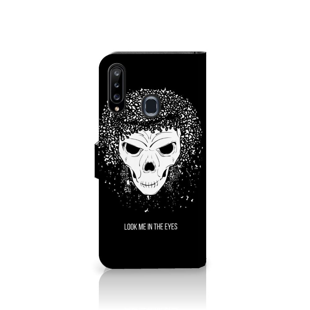 Telefoonhoesje met Naam Samsung Galaxy A20s Skull Hair