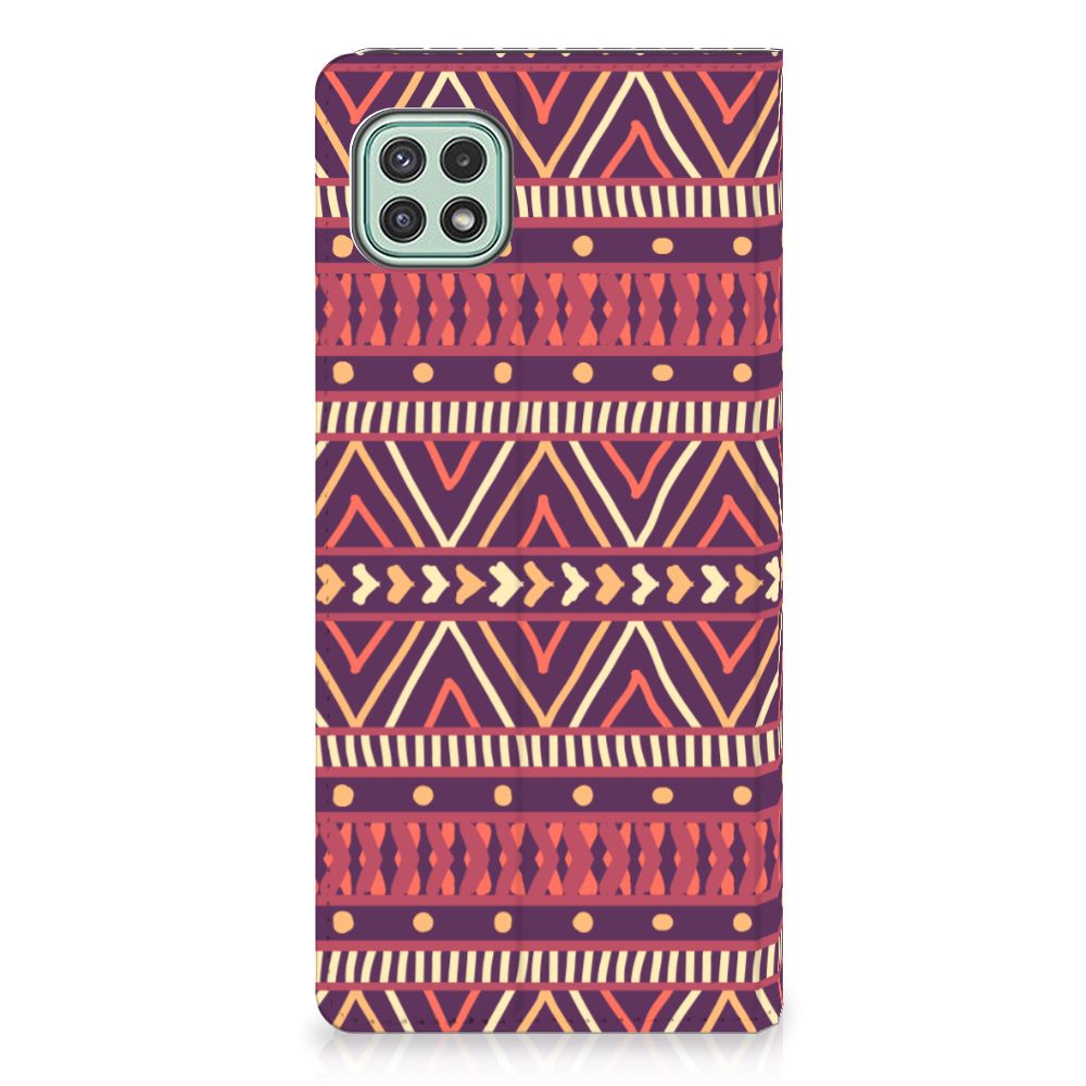 Samsung Galaxy A22 5G Hoesje met Magneet Aztec Paars - B2C Telecom