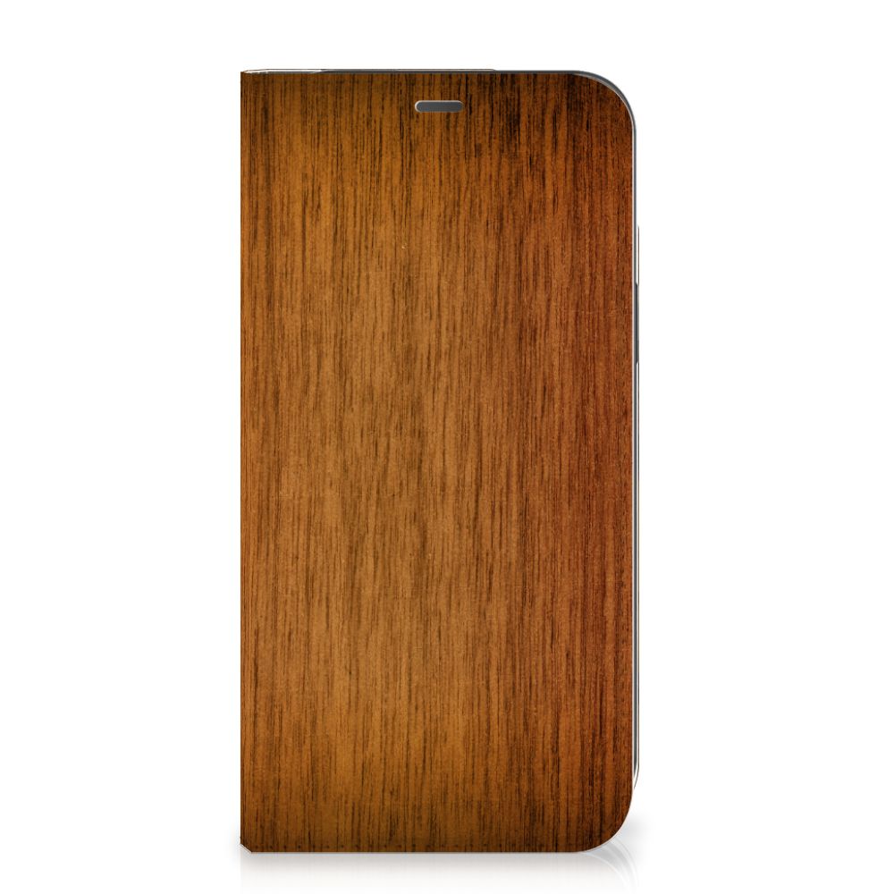 iPhone 12 Pro Max Book Wallet Case Donker Hout - B2C Telecom