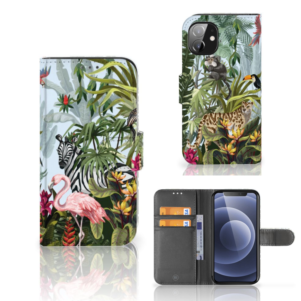 Telefoonhoesje met Pasjes voor Apple iPhone 12 Mini Jungle