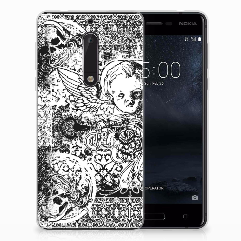 Silicone Back Case Nokia 5 Skulls Angel