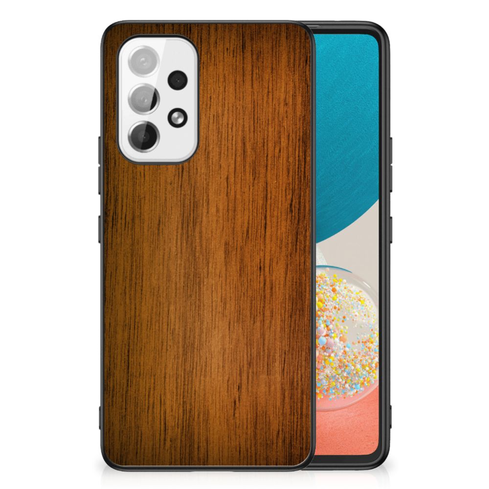 Samsung Galaxy A53 Houten Print Telefoonhoesje Donker Hout