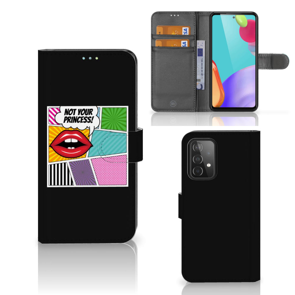 Samsung Galaxy A52 Wallet Case met Pasjes Popart Princess