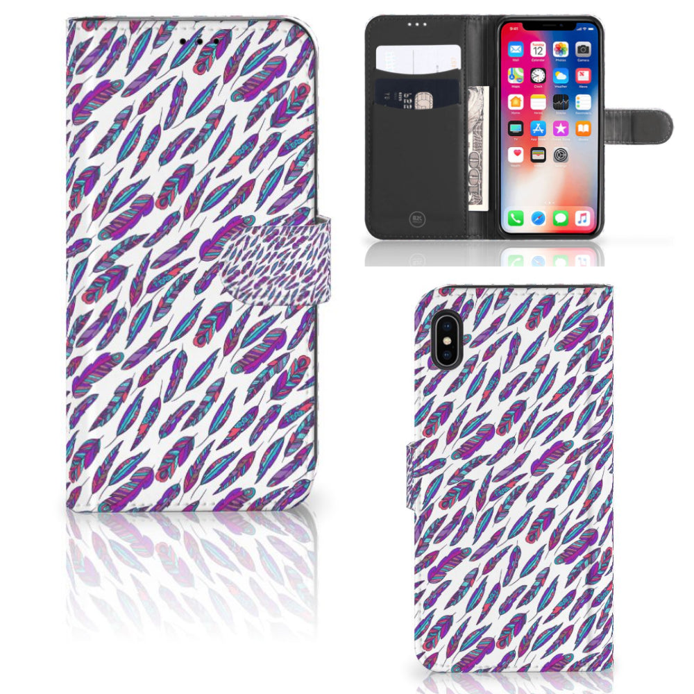 Apple iPhone Xs Max Telefoon Hoesje Feathers Color
