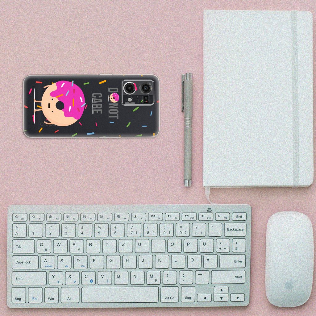 OPPO Reno7 4G Siliconen Case Donut Roze B2C Telecom