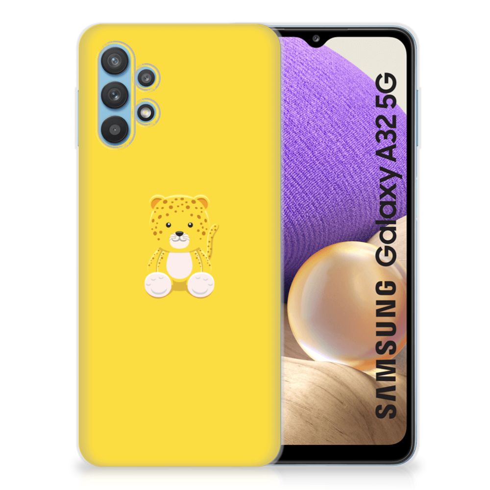 Samsung Galaxy A32 5G Telefoonhoesje met Naam Baby Leopard B2C Telecom