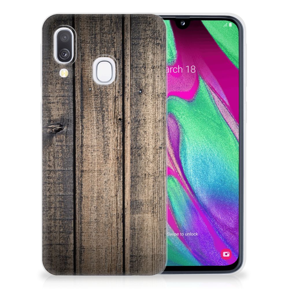 Samsung Galaxy A40 Bumper Hoesje Steigerhout