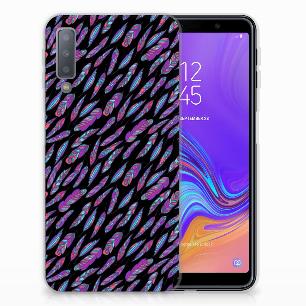 Samsung Galaxy A7 (2018) TPU bumper Feathers Color