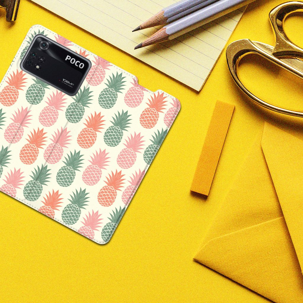 Poco X4 Pro 5G Flip Style Cover Ananas - B2C Telecom