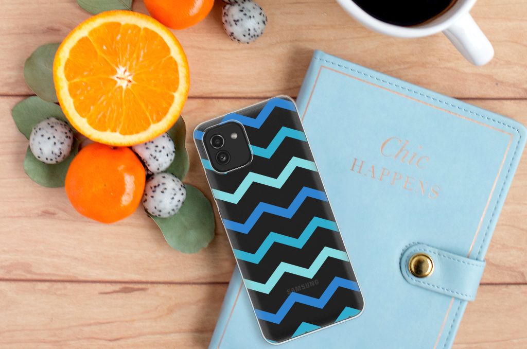 Samsung Galaxy A03 TPU bumper Zigzag Blauw B2C Telecom