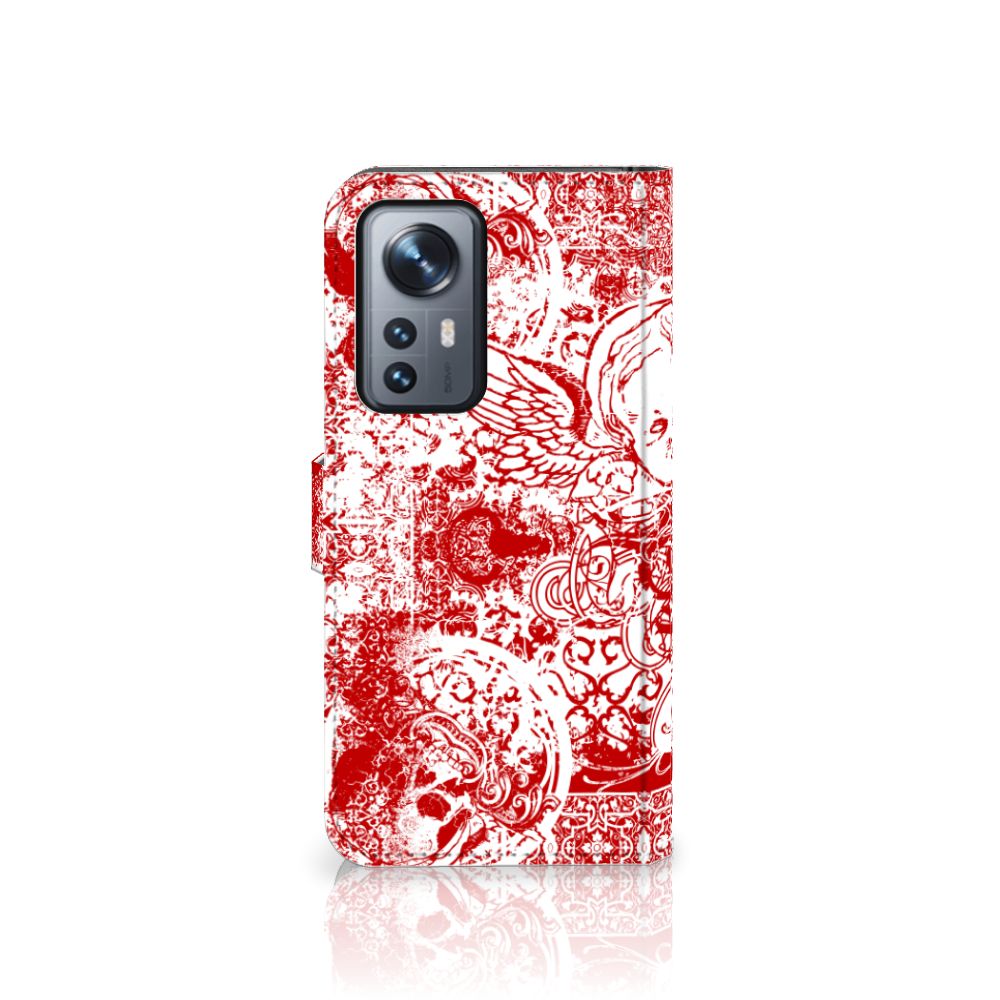 Telefoonhoesje met Naam Xiaomi 12 Pro Angel Skull Rood