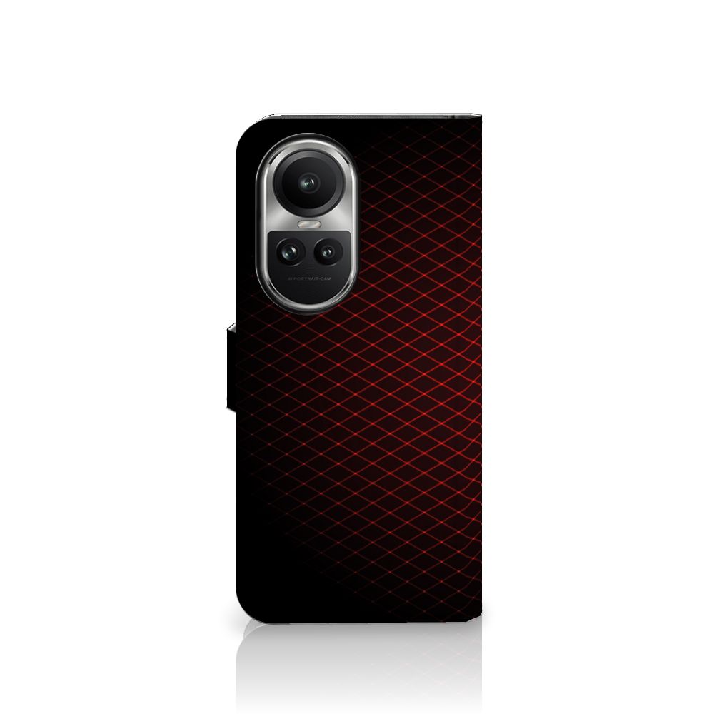 OPPO Reno10 | 10 Pro Telefoon Hoesje Geruit Rood - minimalistisch design met ruimte voor 3 pasjes