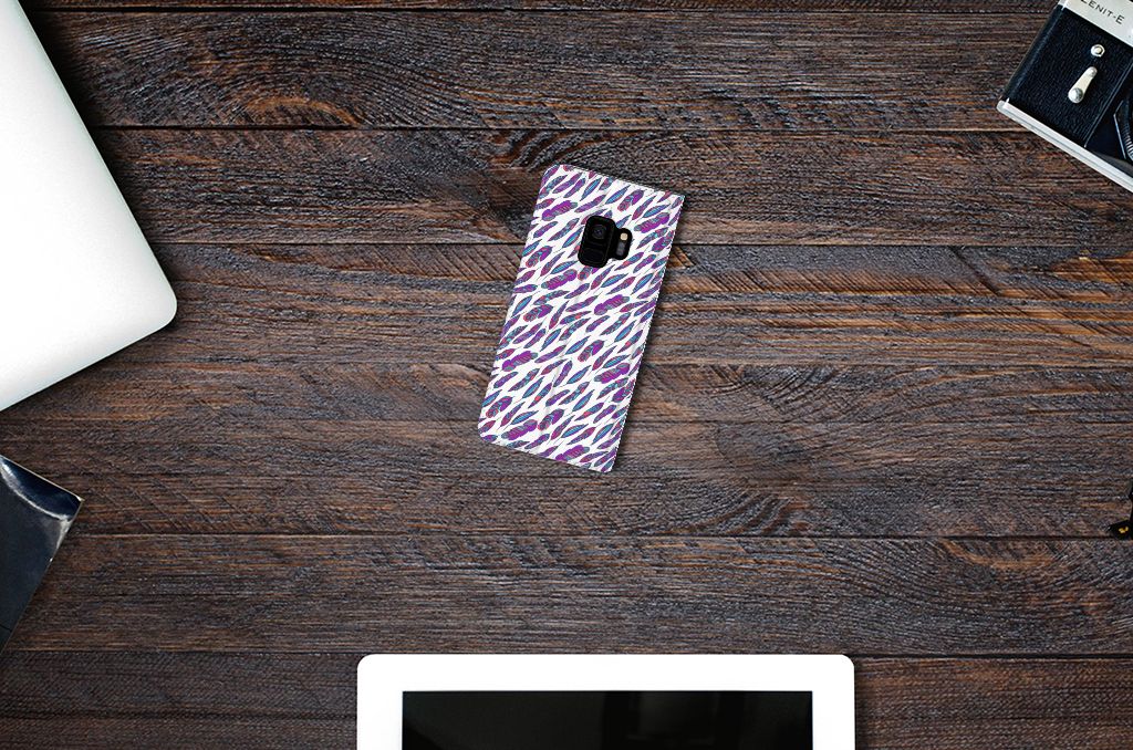 Samsung Galaxy S9 Hoesje met Magneet Feathers Color