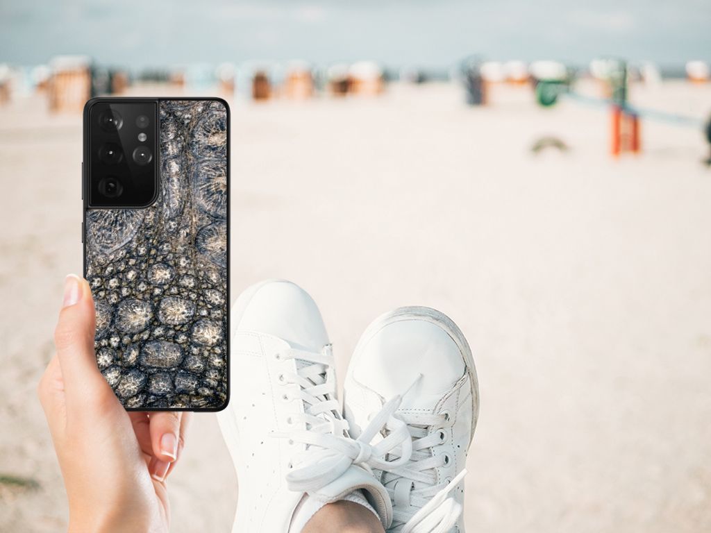 Samsung Galaxy S21 Ultra Dierenprint Telefoonhoesje Krokodillenprint B2C Telecom