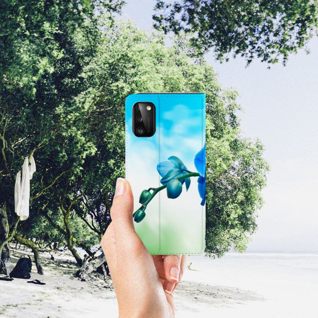 Samsung Galaxy A41 Smart Cover Orchidee Blauw - Cadeau voor je Moeder - B2C Telecom