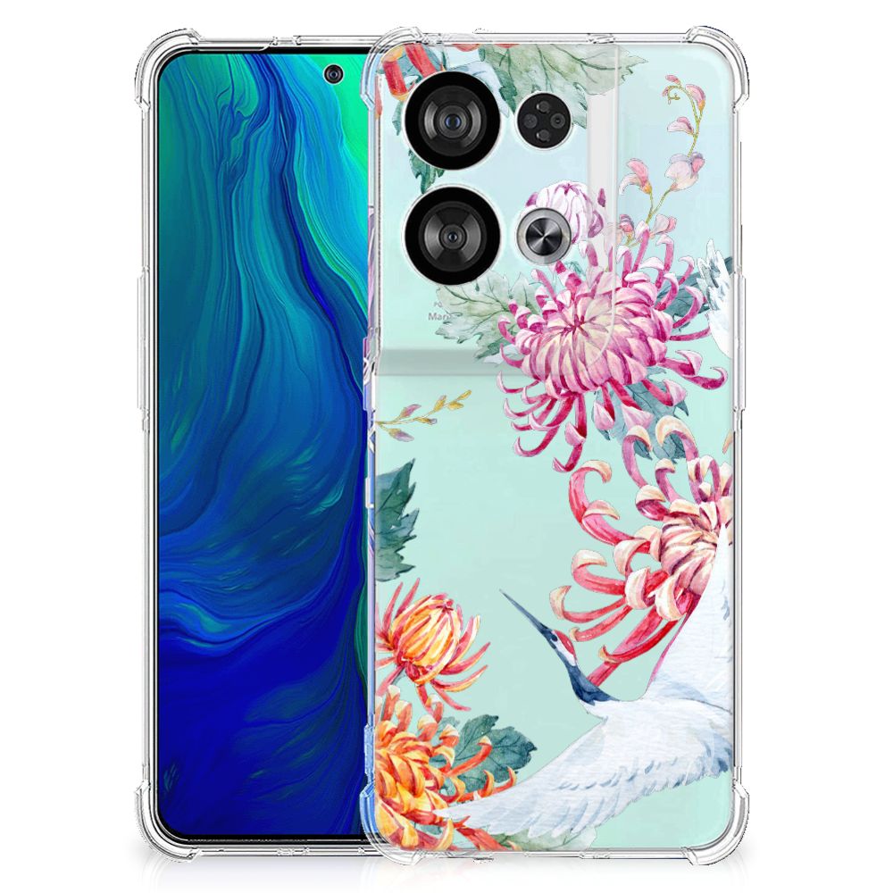 OPPO Reno8 Case Anti-shock Bird Flowers B2C Telecom