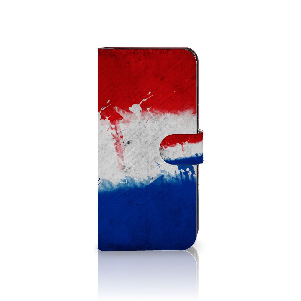Samsung Galaxy A34 Bookstyle Case Nederland met artistiek ontwerp van de Nederlandse vlag.