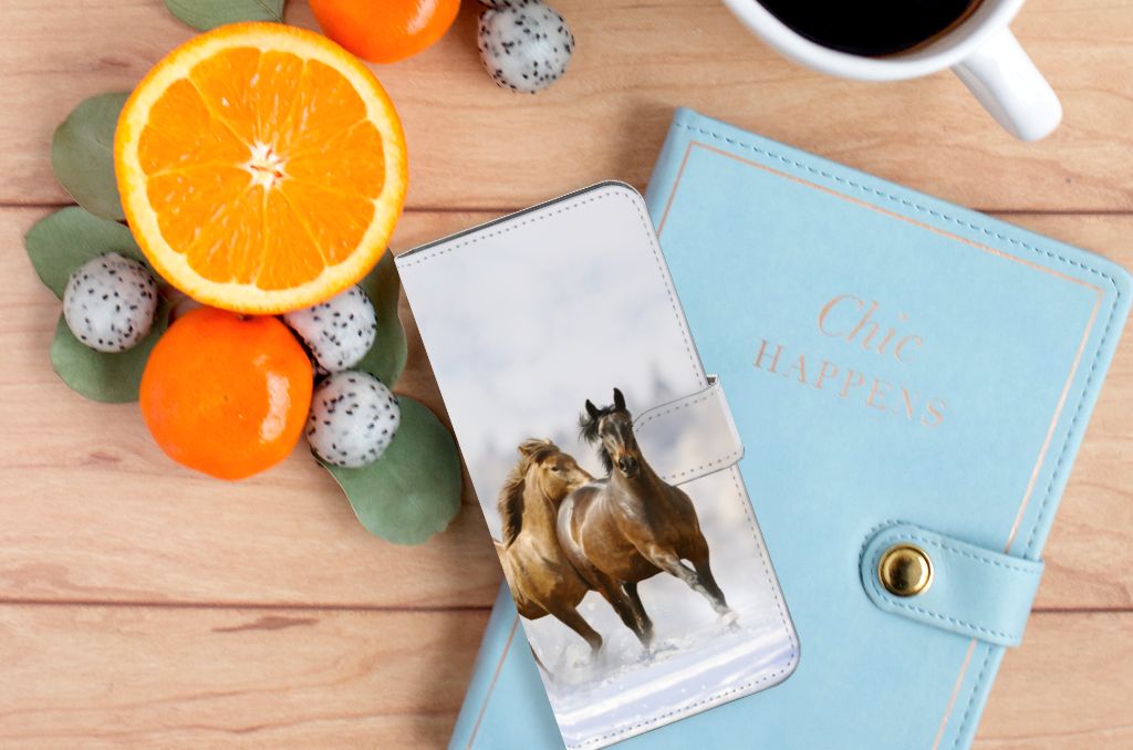 Motorola Edge 20 Lite Telefoonhoesje met Pasjes Paarden