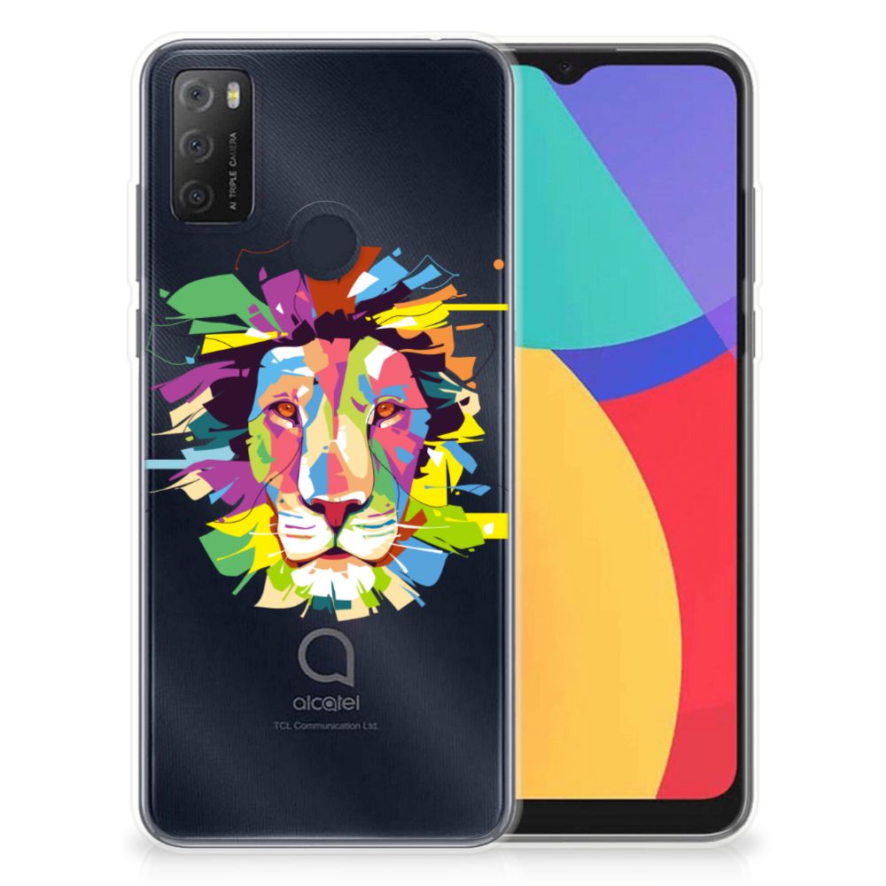 Alcatel 1S (2021) Telefoonhoesje met Naam Lion Color