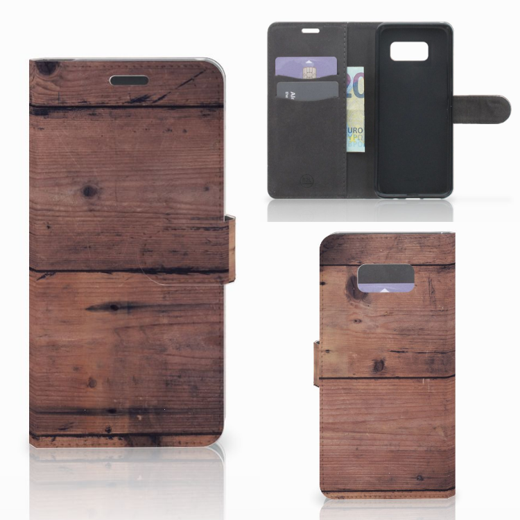 Samsung Galaxy S8 Plus Book Style Case Old Wood