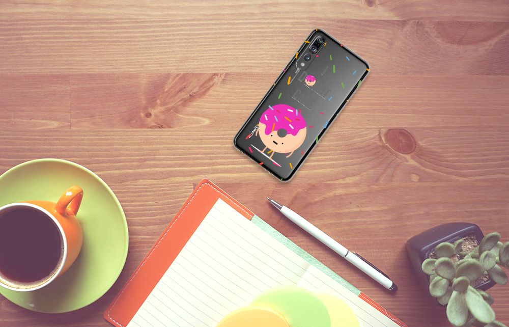 Huawei P20 Pro Siliconen Case Donut Roze