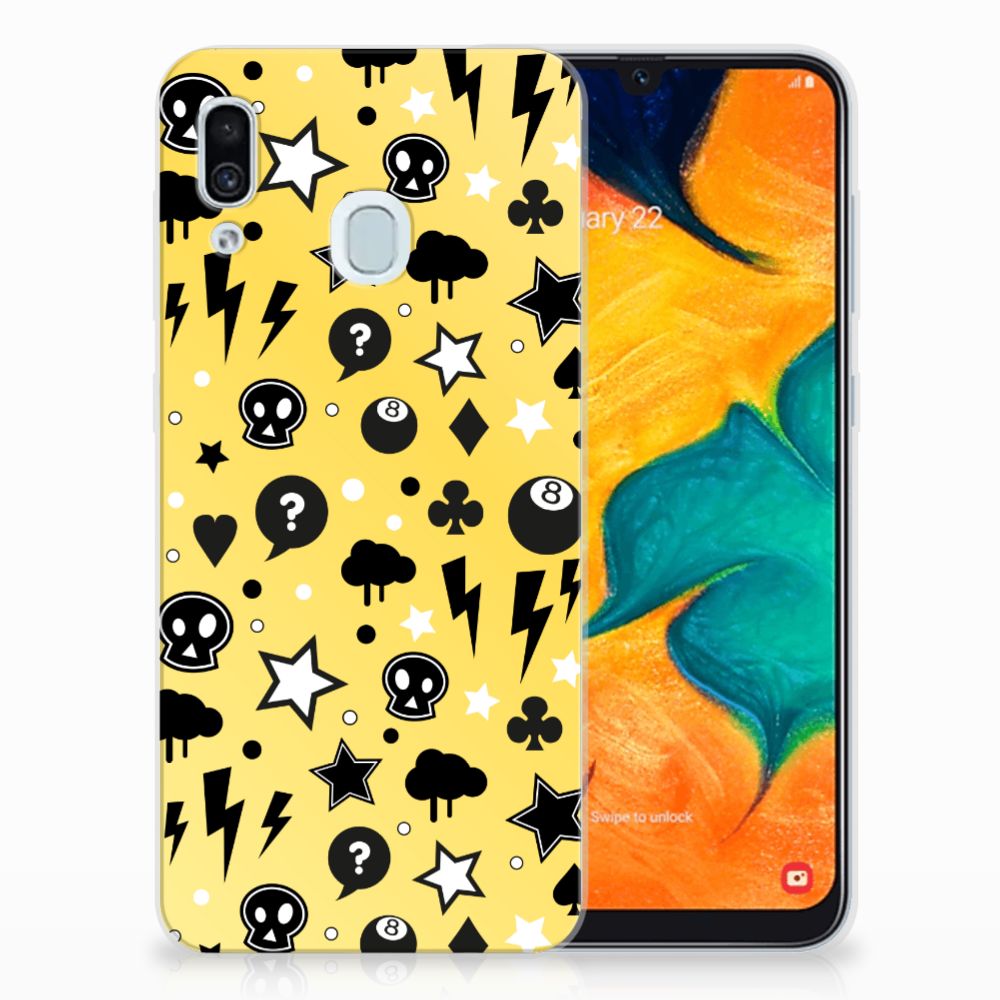 Silicone Back Case Samsung Galaxy A30 Punk Geel
