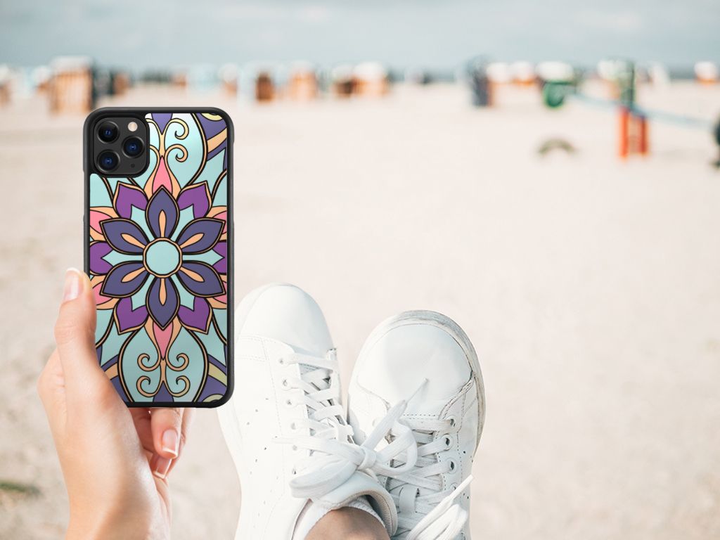 Apple iPhone 11 Pro Max Skin Case Purple Flower B2C Telecom