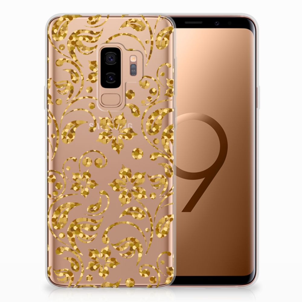 Samsung Galaxy S9 Plus TPU Case Gouden Bloemen