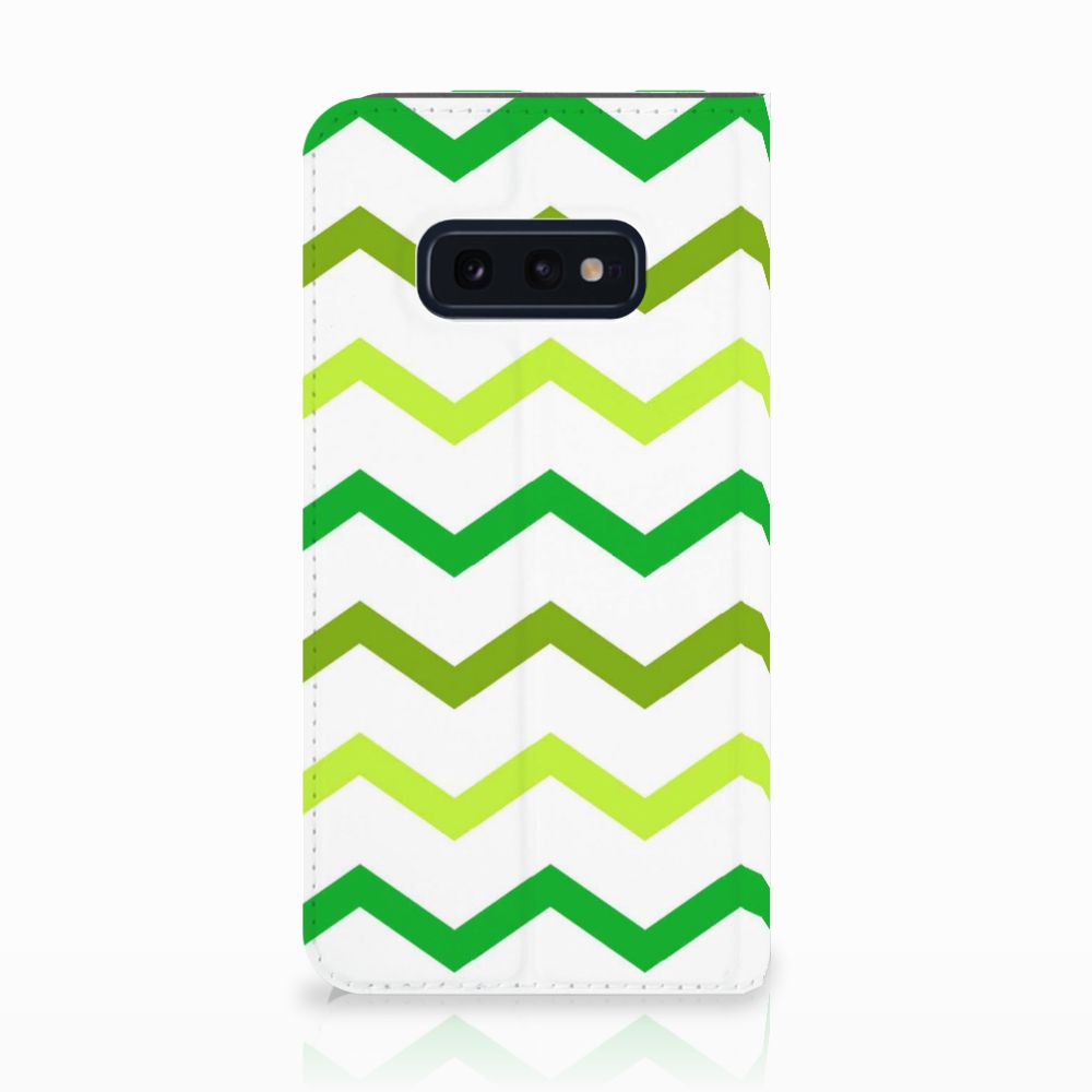 Samsung Galaxy S10e Hoesje met Magneet Zigzag Groen