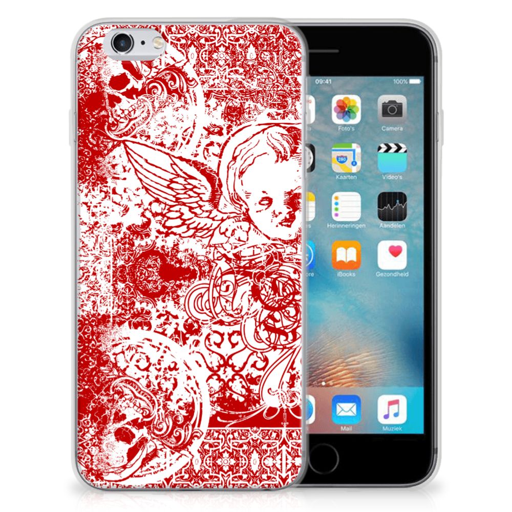 Silicone Back Case Apple iPhone 6 | 6s Angel Skull Rood