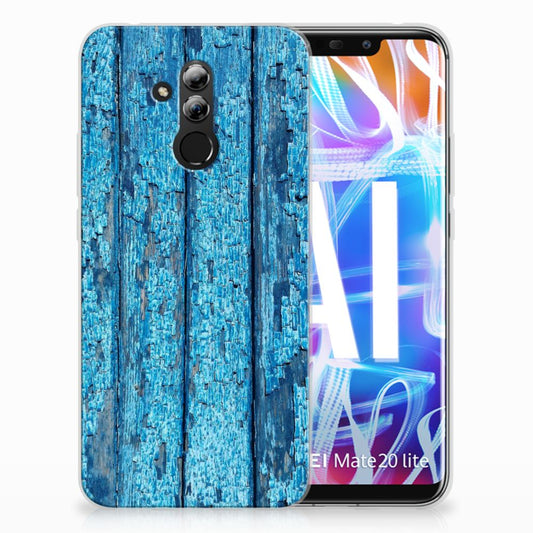 Huawei Mate 20 Lite Bumper Hoesje Wood Blue