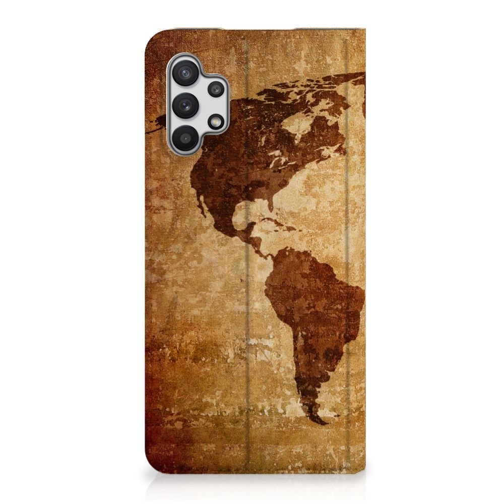 Samsung Galaxy A32 5G Book Cover Wereldkaart - B2C Telecom