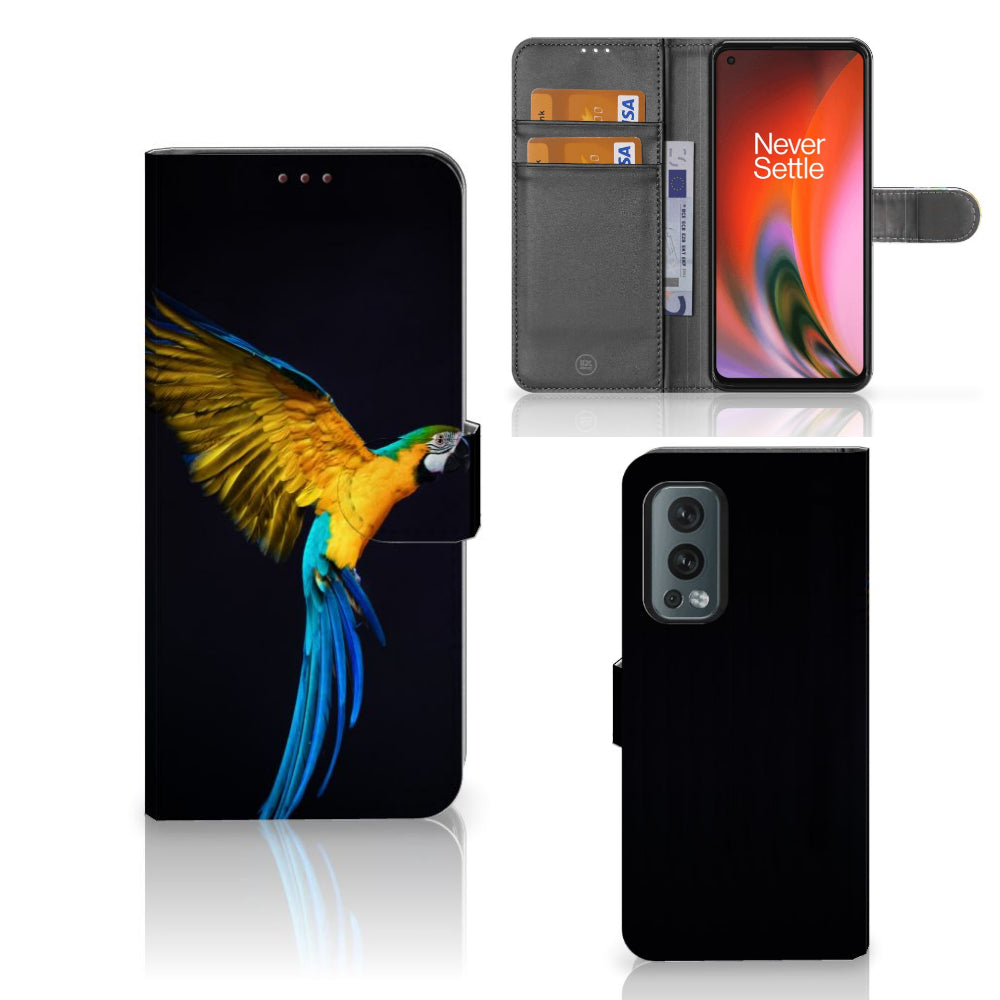 OnePlus Nord 2 5G Telefoonhoesje met Pasjes Papegaai