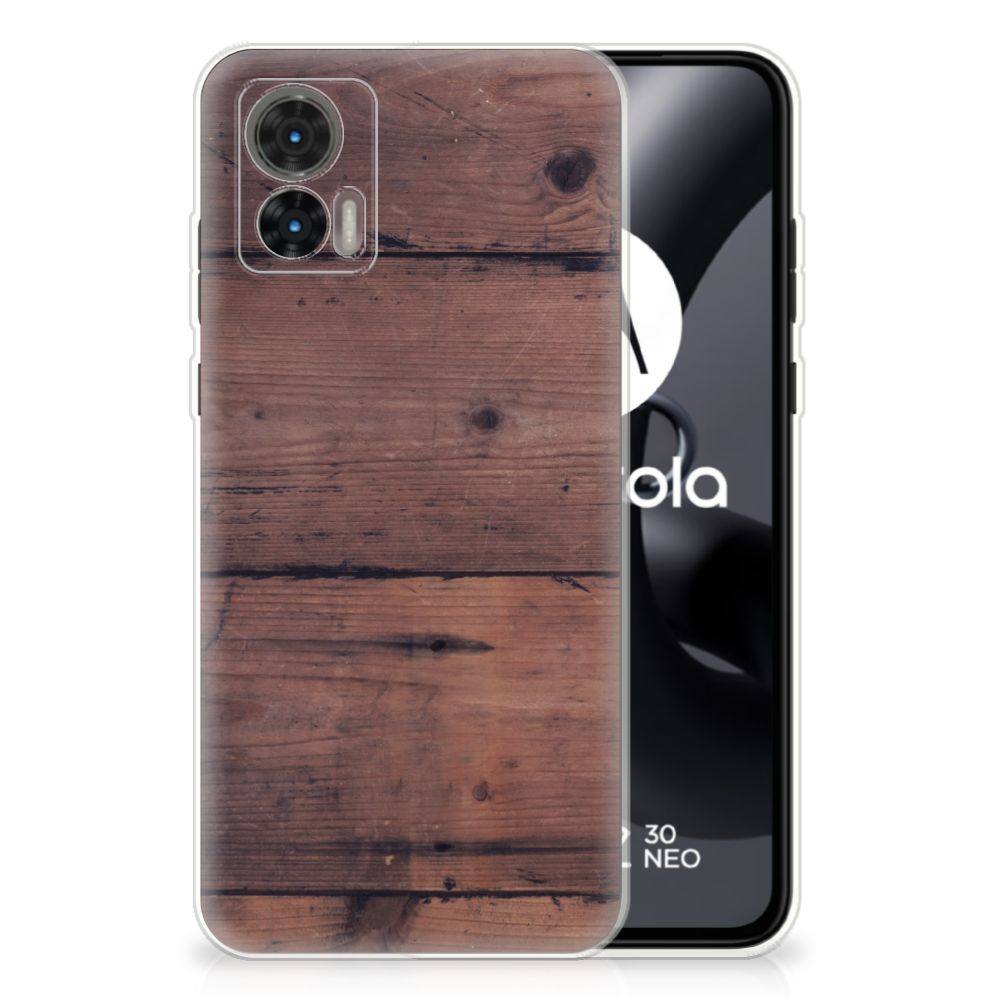 Motorola Edge 30 Neo Bumper Hoesje Old Wood
