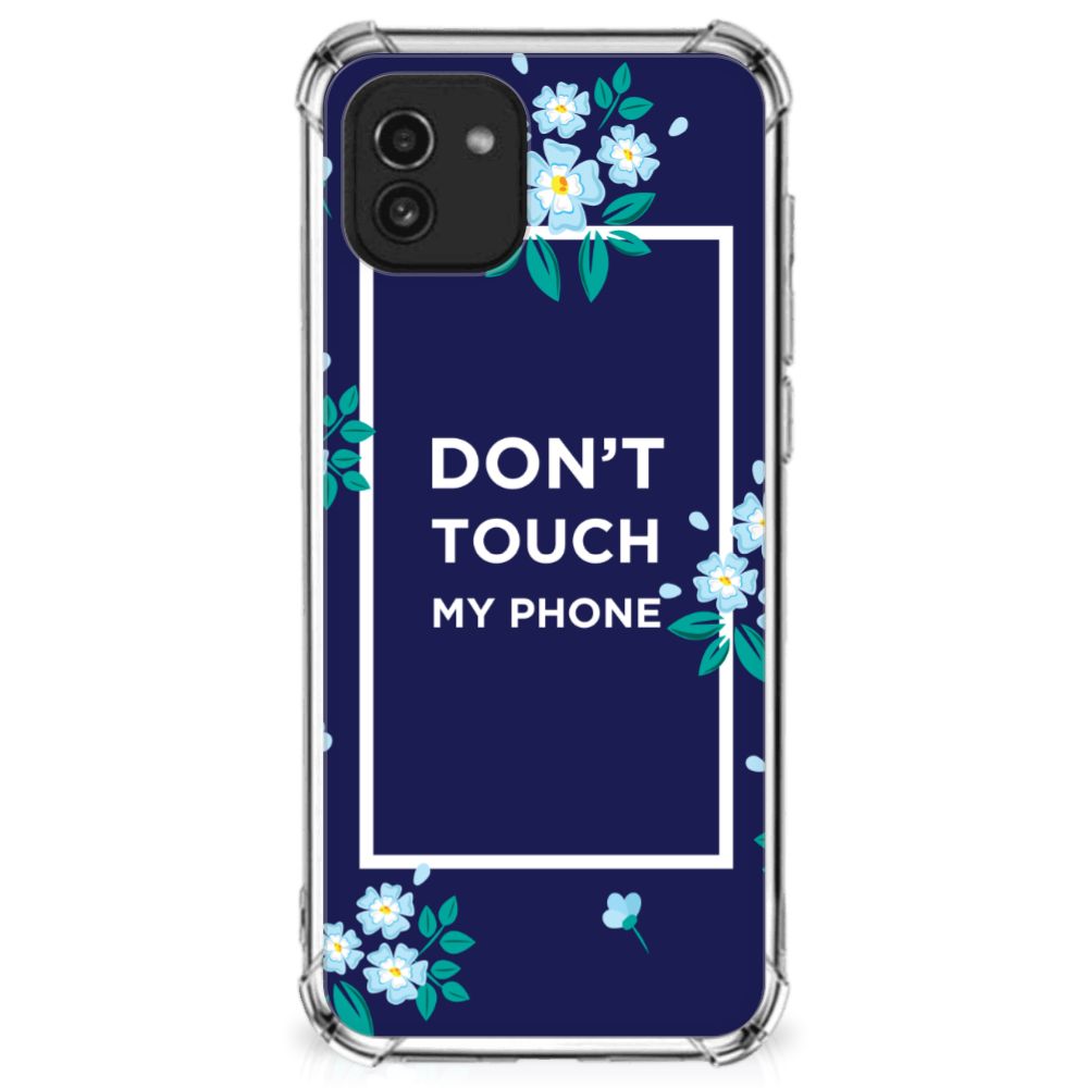 Samsung Galaxy A03 Anti Shock Case Flowers Blue DTMP B2C Telecom